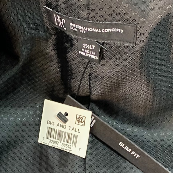 INC Special Event Blazer Red Jacquard Floral Metallic $189 2XLT Big and Tall - Picture 7 of 10